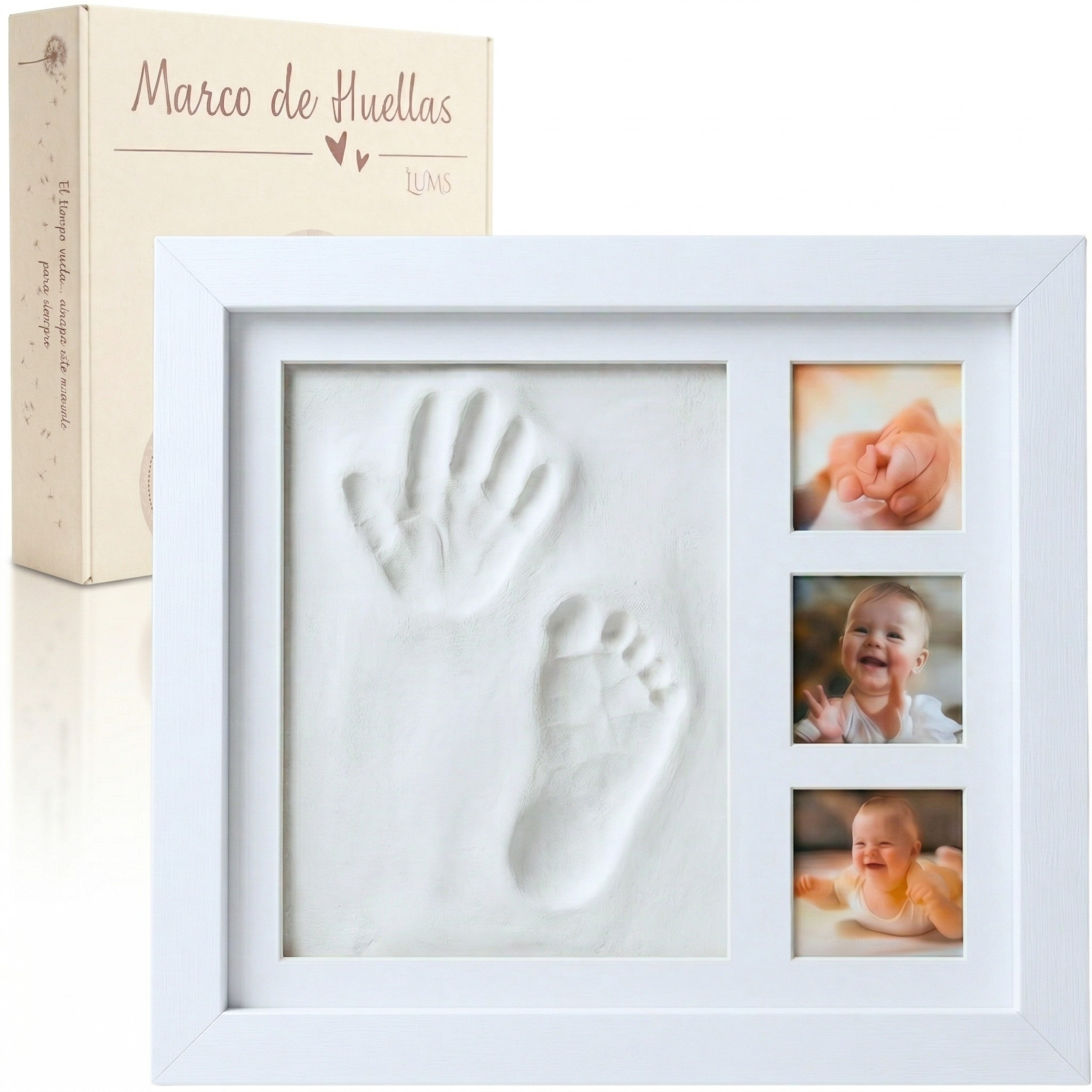 Marco Huellas Bebé Recién Nacido con Arcilla Flexible