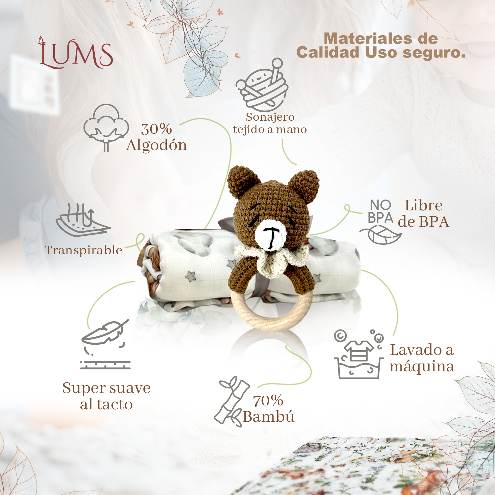 Canastilla para Bebés Recien Nacidos 6 Productos