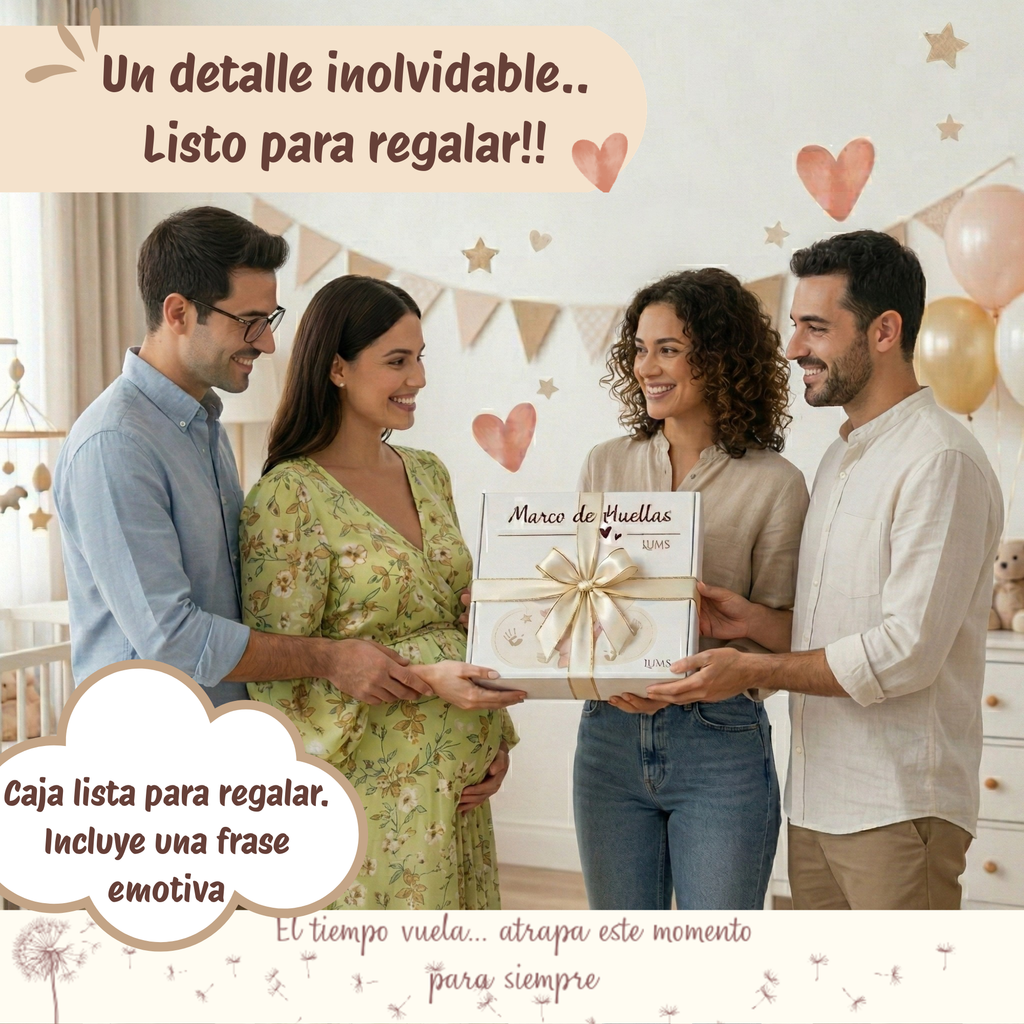 Marco Huellas Bebé Recién Nacido con Arcilla Flexible